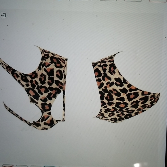 NWT PUSH UP CUT OUT HIGH WAISTED SWIMSUIT 2 PIECE BIKINI CHEEKY - Picture 5 of 9